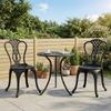 3 Piece Patio Cast Aluminium Bistro Set Garden Outdoor Furniture Table and Chairs Shabby Chic Style