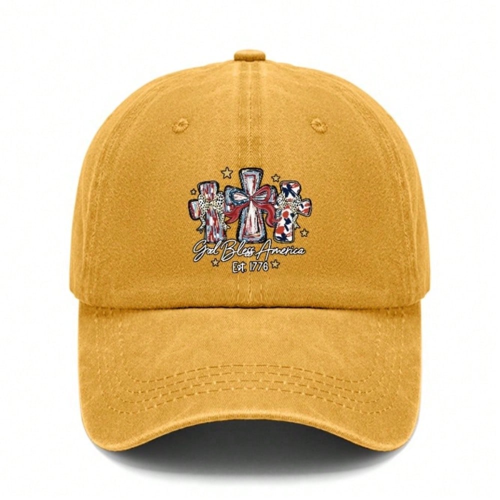 USA Patriotic Baseball Cap - Washed & Distressed Style, Adjustable Fit, Curved Brim For Outdoor Activities & Daily Wear, Unisex Vintage