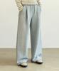 Yujen Steel Logo Daily One-Pleat Wide Sweatpants_Melange