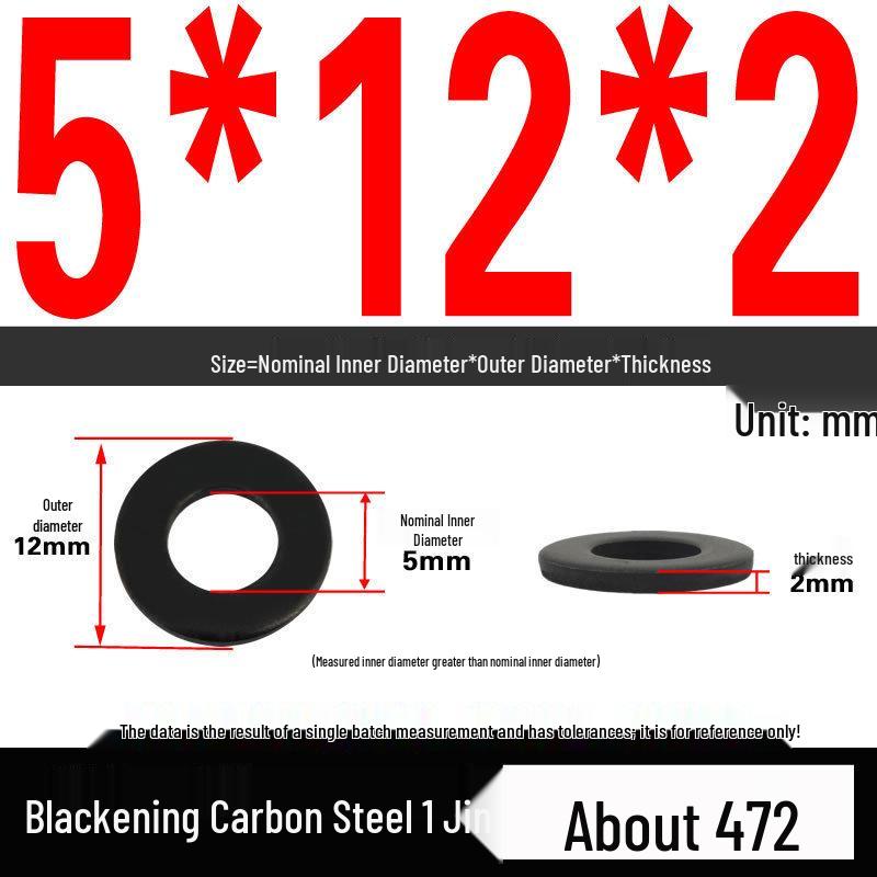 Blackened Thickened Oversized Metal Washer