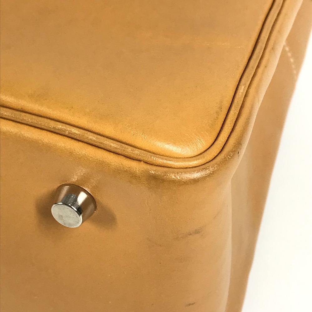 Hermes Leather La Tote Bag Tote Bag Shoulder Bag Bock Scarf Beige