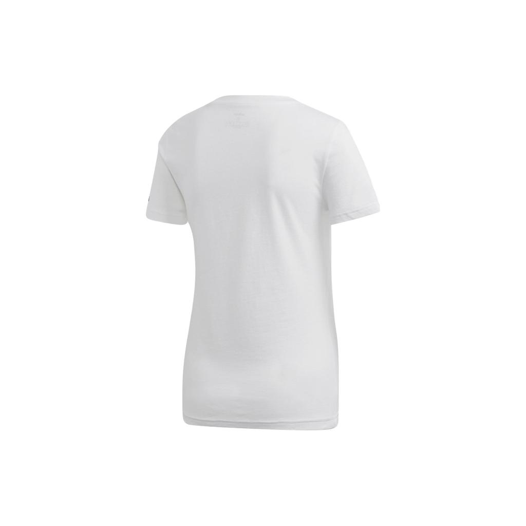 Adidas Neo Letter Print Sports Short Sleeve T-Shirt Women T-Shirts White DU0639