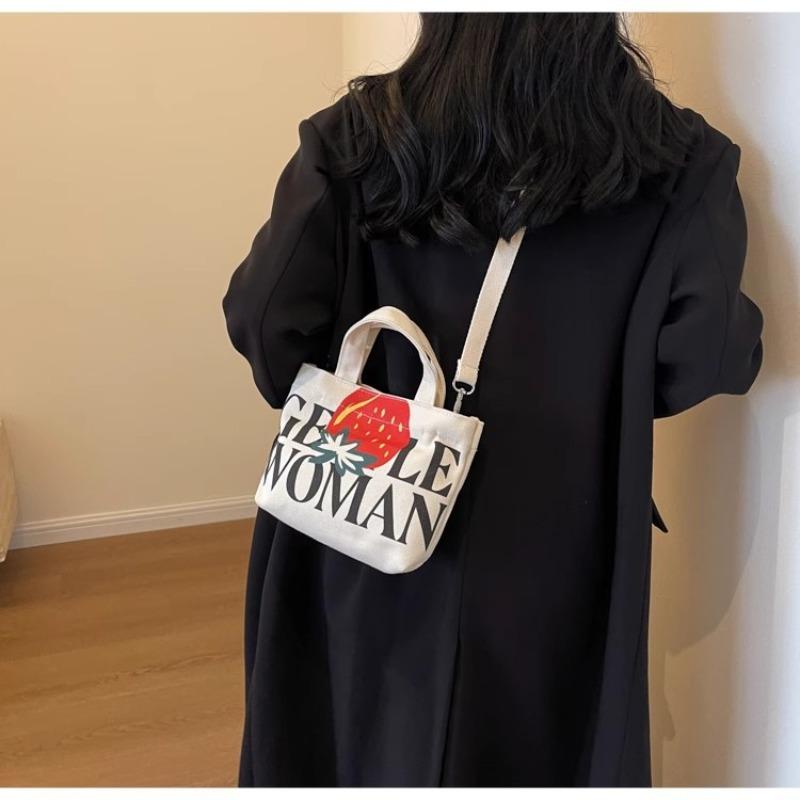 New Large Capacity Shoulder Bags Fashion Letter Painted Canvas Crossbody Bags Tote Bags Birthday Gifts
