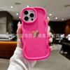 Gold love applies to Apple 16promax mobile phone case 15plus14 anti-drop 13 wavy pattern 12 soft cover