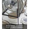 Yamazaki Tower Under-Sink Height-Adjustable Pot Lid & Frying Pan Storage Rack, 2-Tier, Black, Approx. W52 x D26 x H38-41cm (including handle), Frying