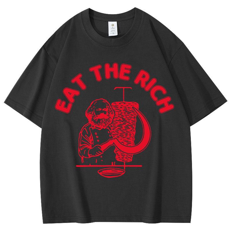 Funny Eat The Rich Doner Kebab Graphic T Shirts High Quality Fashion Short Sleeve T-shirt Men Women Casual Pure Cotton T-shirts