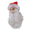 Santa Hat Santa Beard Christmas Party Costume Accessory for Men Women Christmas F0S4