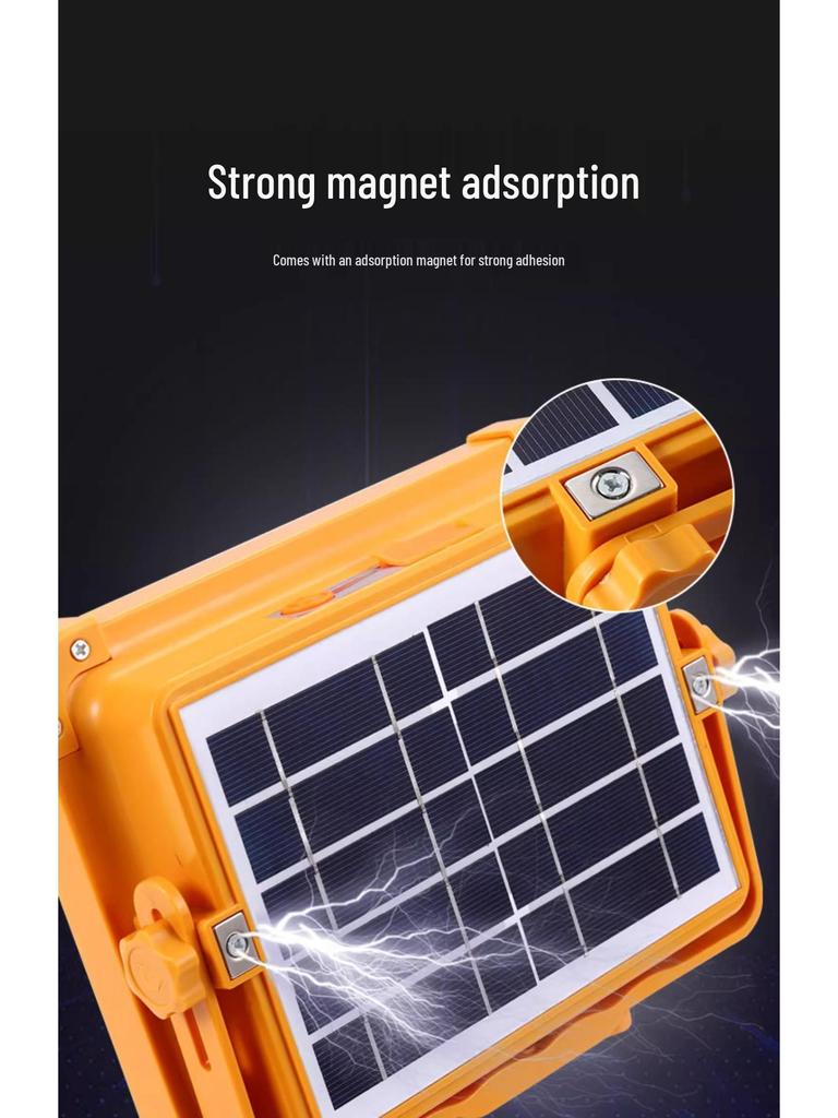 Solar-Powered Portable Floodlight for Outdoor Camping and Emergency Lighting