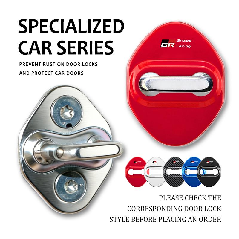 ACS2 4PCS Car Door Lock Cover Stainless Steel Protection Accessories For Toyota Crown GR Corolla YARIS Auris C-HR Hilux Vios Prius