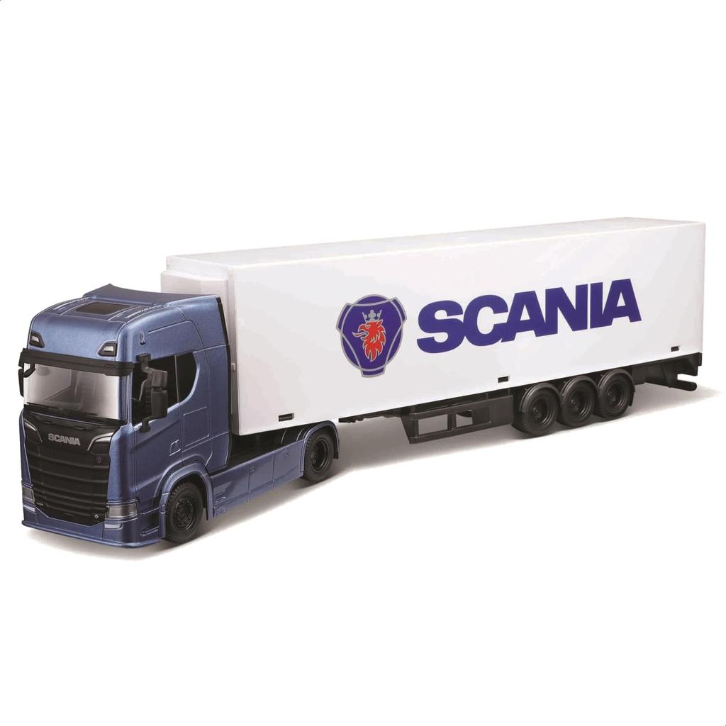 Bburago 1/43 Scale Scania 770 S with Trailer, Scania Blue / Race Diecast Model Car, Finished Model, 18-31468 (SCANIA)