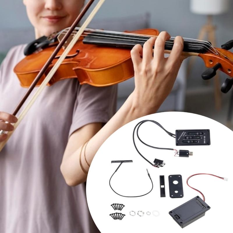 Active Violin Sound Control Accessory Equipped With Output Jacks and Noise Reduction Technology