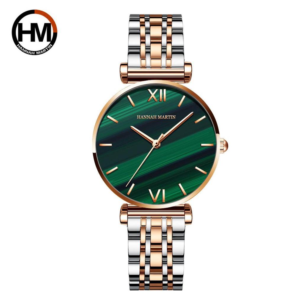 Hannah Martin Women's Waterproof Malachite Green Dial Watch