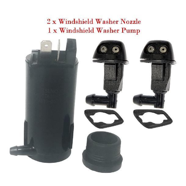 2 x Windshield Washer Nozzle Front L/R + 1 x Washer Pump Honda Civic 98-00
