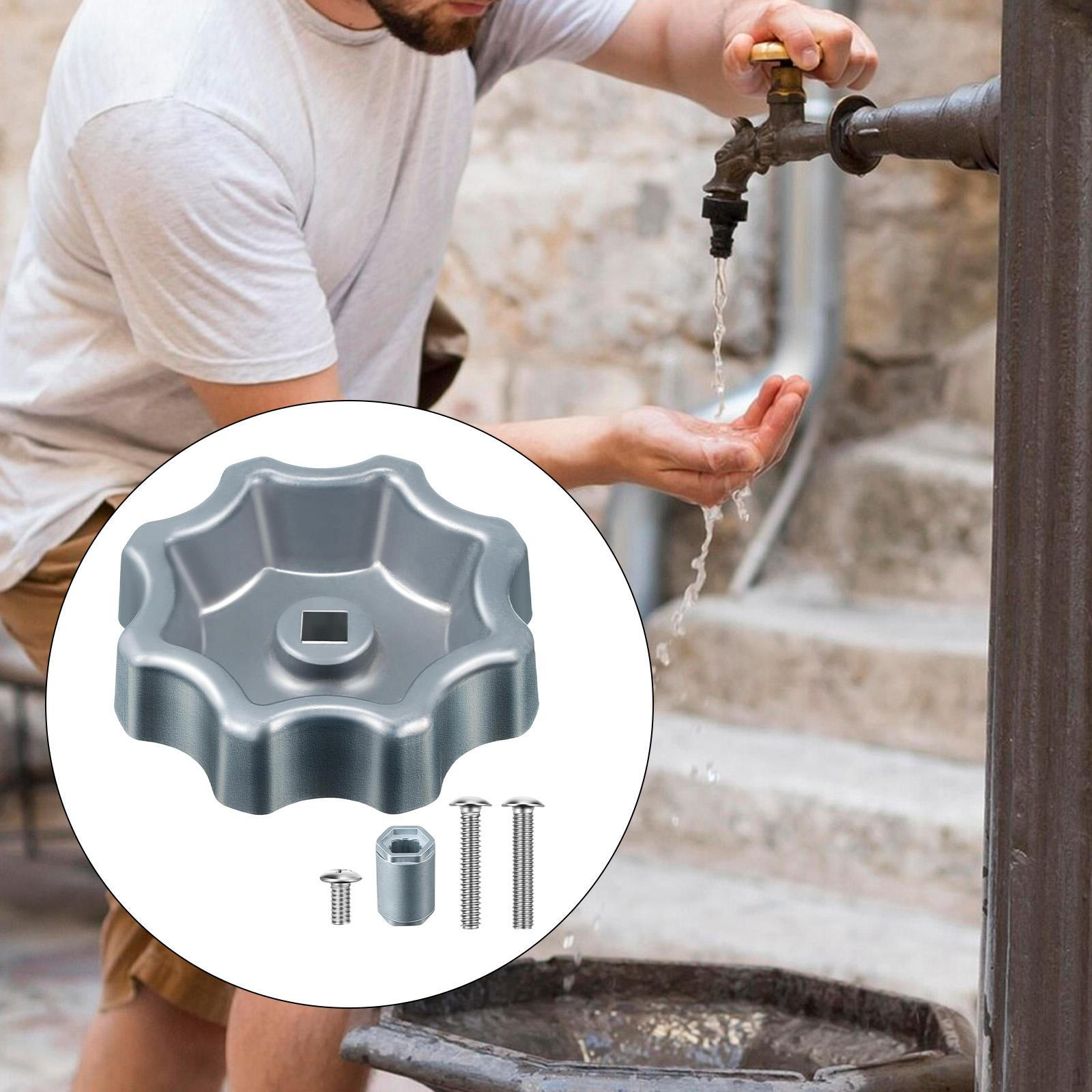 Faucet Handle with Mount Hardware, Spigot Round Wheel Knob for Wash Sink Kitchen Bathtub