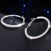 Elegant Big Circle Round Hoop Earrings Women Rhinestone Inlaid Wedding Jewelry
