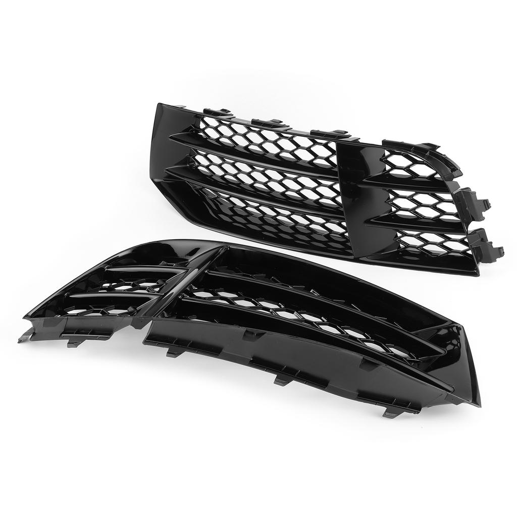 Paar glänzend schwarze Wabengitter-Nebelscheinwerfergitter-Abdeckungen, passend für RS5 B8.5 2013?2016