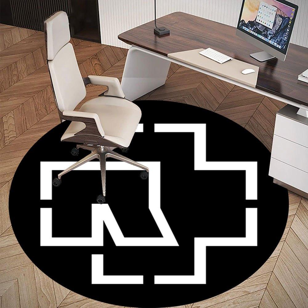 Modern Abstract Art Print - Minimalist Black White DesignRound Non-Slip chair mat chair carpet for office Rugs for Office Decor Gift For Valentine's D