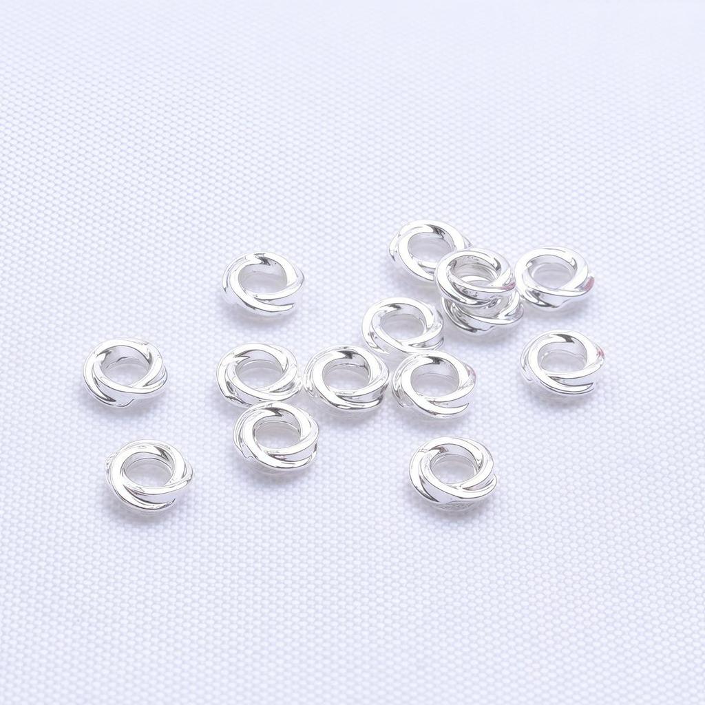 18K Gold Plated Colorfast Twisted Round Spacer Beads for DIY Jewelry and Handmade Bracelets, 4mm & 6mm.