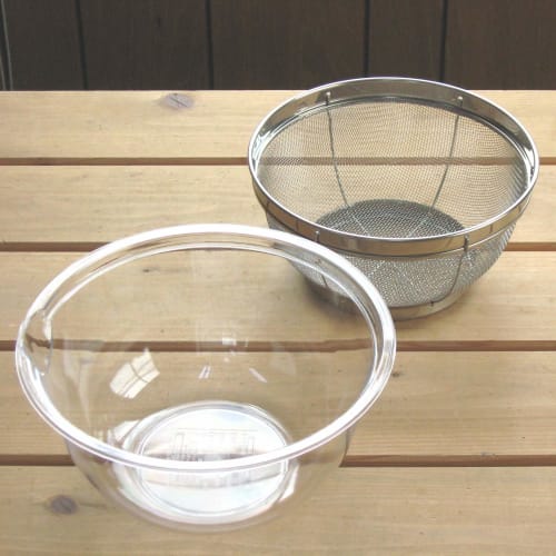 [.co.jp Exclusive] Nagao Bowl Heat-Resistant Cook Bowl, 21cm, 1900ml, and Colander Set, Made in Japan