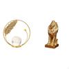 Crystal Ball Sculpture Figurine Statue Ornament Stand for Desk Hallway Fireplace Bedroom Living Room