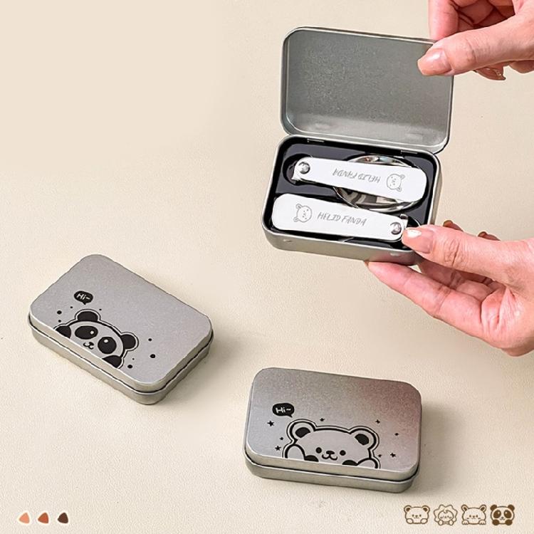 Ensemble cuillère fourchette en métal Portable Pliant Pique-niques Couverts Léger Vaisselle Ustensiles de voyage avec boîte de rangement Durable