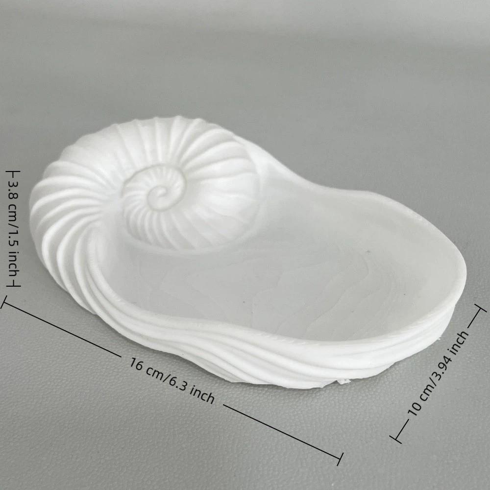 3D Printed Nautilus Shell Tray Coastal Style Conch-Shaped Shell Trinket Dish Plastic Spiral Design Key Holder Bathroom