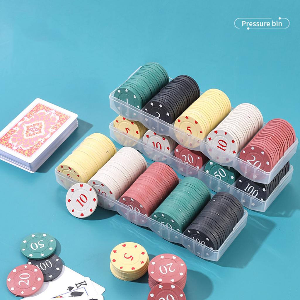 100Pcs Casino Poker Chip Game Chip Teaching Coin Plastic Counting Counters Poker Chip Small Learning Counters Chip