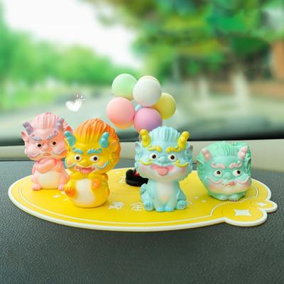 2024 Ano Novo Chinês Dragão Estatuetas Carro Interior Ornamento Bonito Desenho Animado Miniaturas Carro