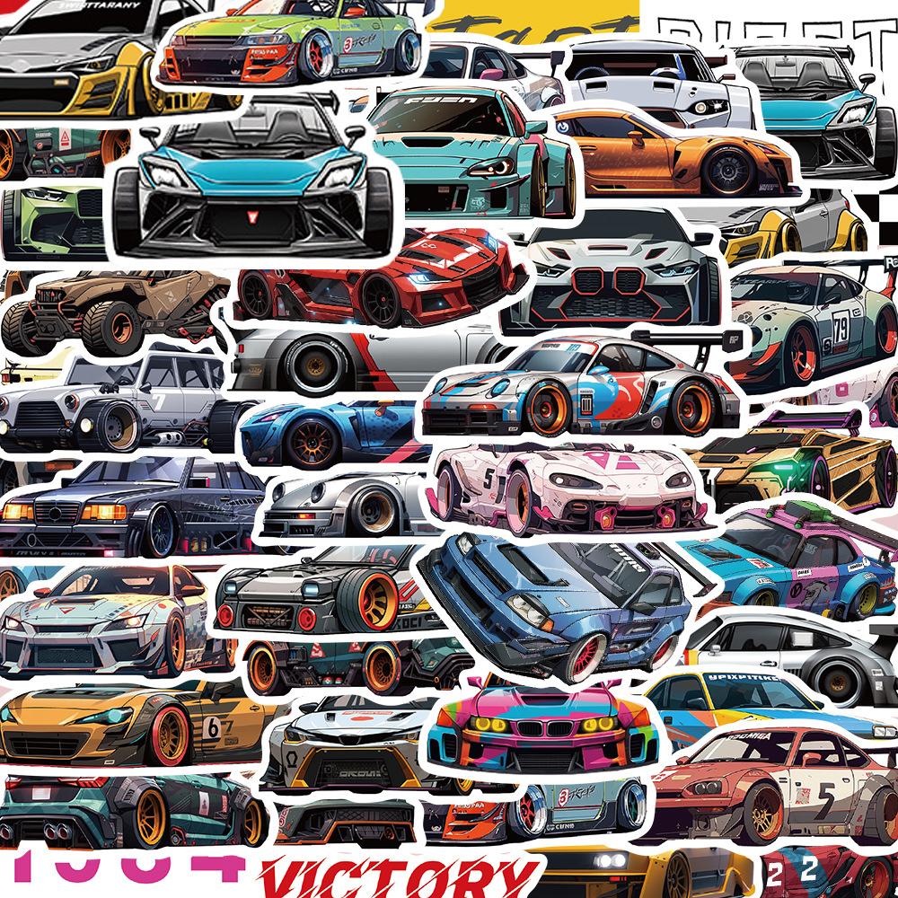 10/30/50 stuks JDM Auto Cartoon Stickers Japan Racing Cartoon Sticker Waterdicht DIY Laptop Fiets Bagage Coole Graffiti Decals Speelgoed