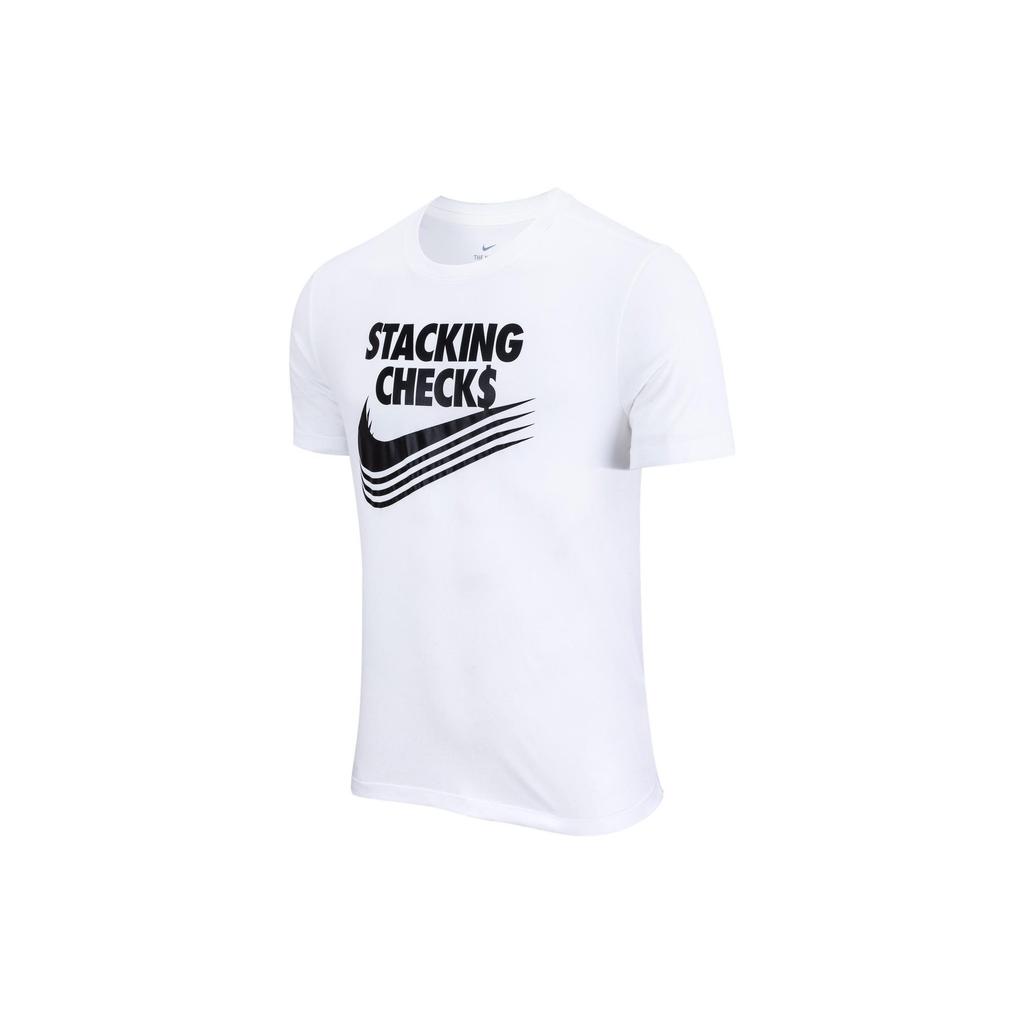 Nike T Shirts Men's White Crew Neck Moderate Straight Fit DD9350-100