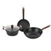 Sanhe Nitrided Hammered Cast Iron Wok Set