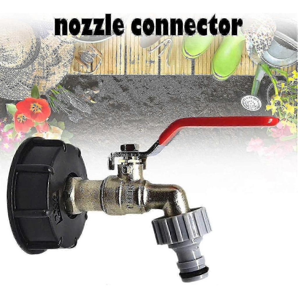 1000L IBC Tank Tap Connector S60x6 with 1/2 Inch Hose Adapter for Garden Water Drainage and Liquid Transfer Applications