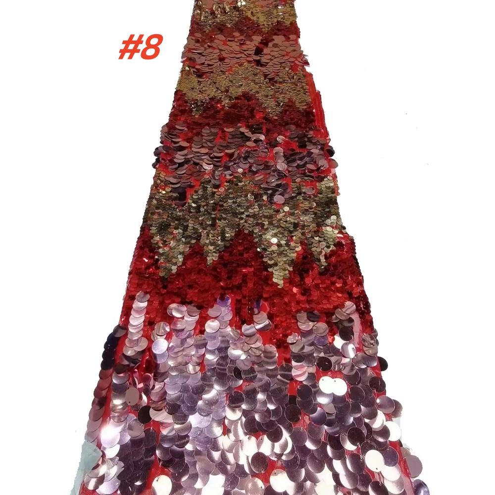 Multi Color Gradient Big Sequin Mesh Fabric for Diy Sewing Dress 2026 Fashion Clothing Designer Fabrics Cloth Material Wholesale