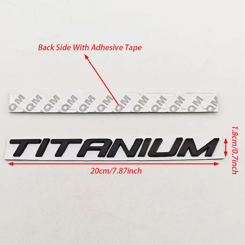 1pc Chrome Black Car Sticker Logo TITANIUM Rear Boot Badge Emblem For Ford Ecosport Fiesta Focus Mondeo Edge Escape Kuga Galaxy