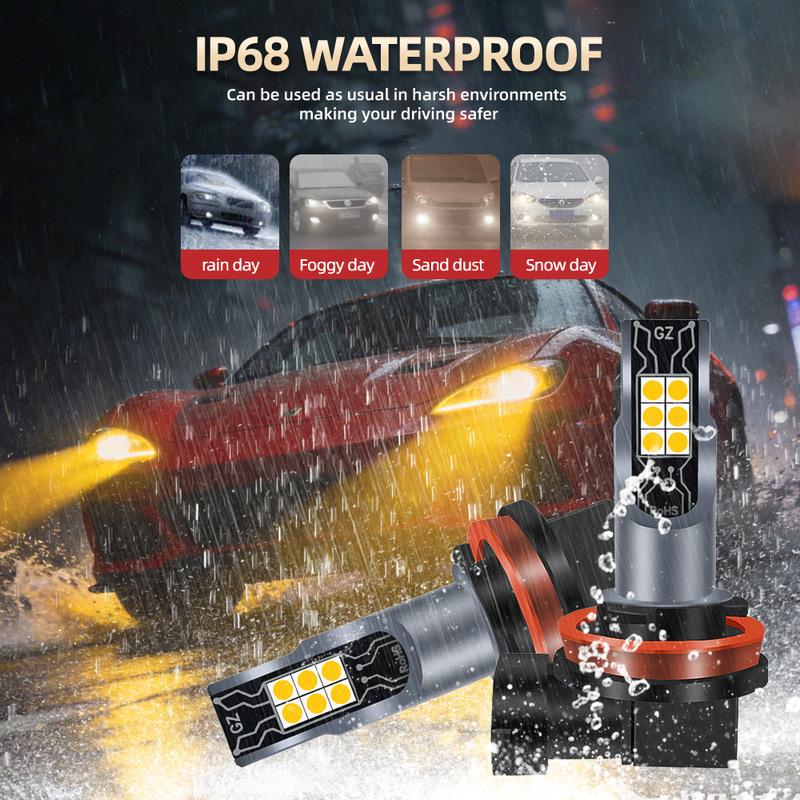 2PCS High Power 90W LED Car Fog Light Bulbs Canbus No error 3000K Warm Yellow Lights 12V 24V For Volkswagen Passat CC 2009-2010