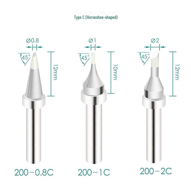 QUICK Kuai Ke TS2200/203H/503 Soldering Iron Tips - Compatible Models 203D/376D In 200-C/D/B/I/J/LB Styles.