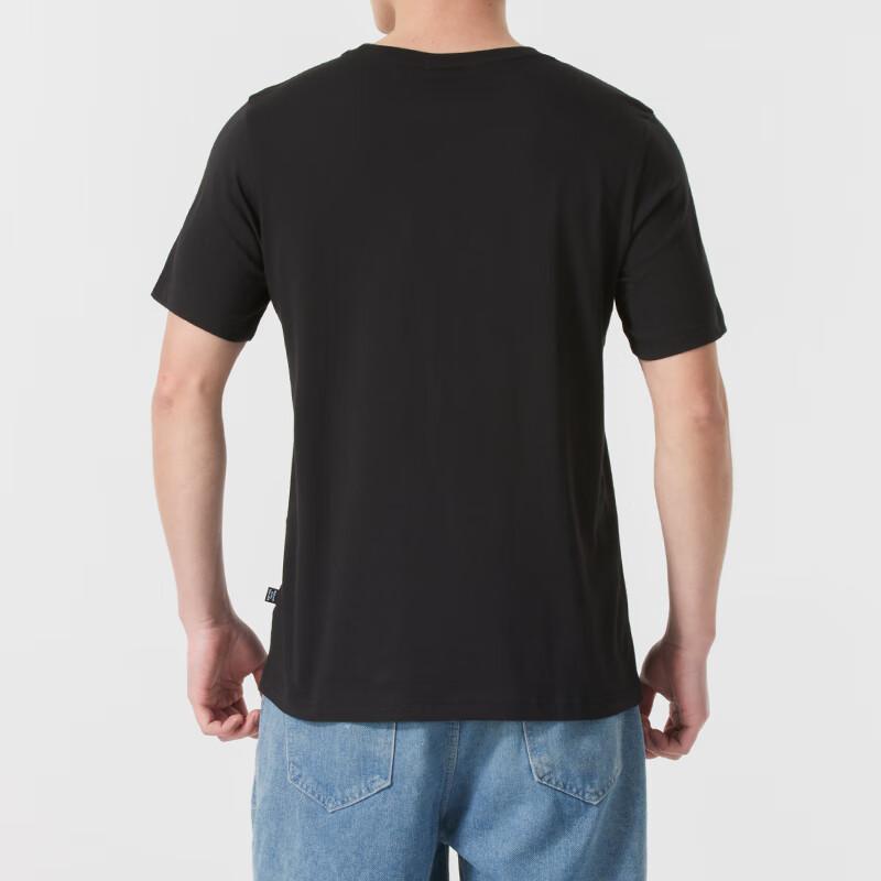 Puma Sports Lifestyle Series Logo Training Running Breathable Short Sleeve T-Shirt Men Tops Black 691340-01