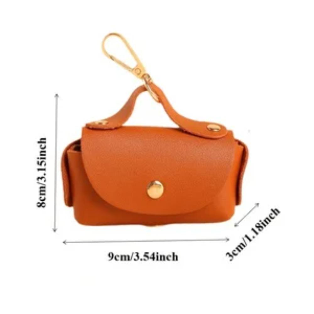 Elegant Leather Dog Poop Bag Carrier Clip Outdoor Walking and Travel Creative Pet Poop Waste Bag Dispenser