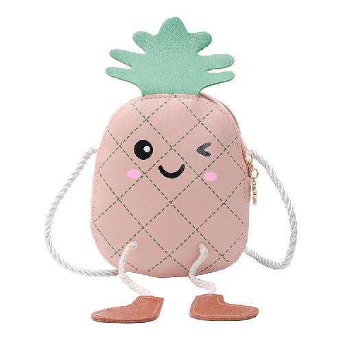 New Cute Pineapple Children's Bag Little Girl Messenger Bag Fashion Cartoon Shoulder Bag Baby Accessories Coin Purse