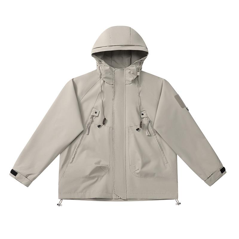 Spring and Autumn Jackets for Couples, Windproof and Waterproof Hooded Jackets, Outdoor Camping, Fishing and Mountaineering Clothes