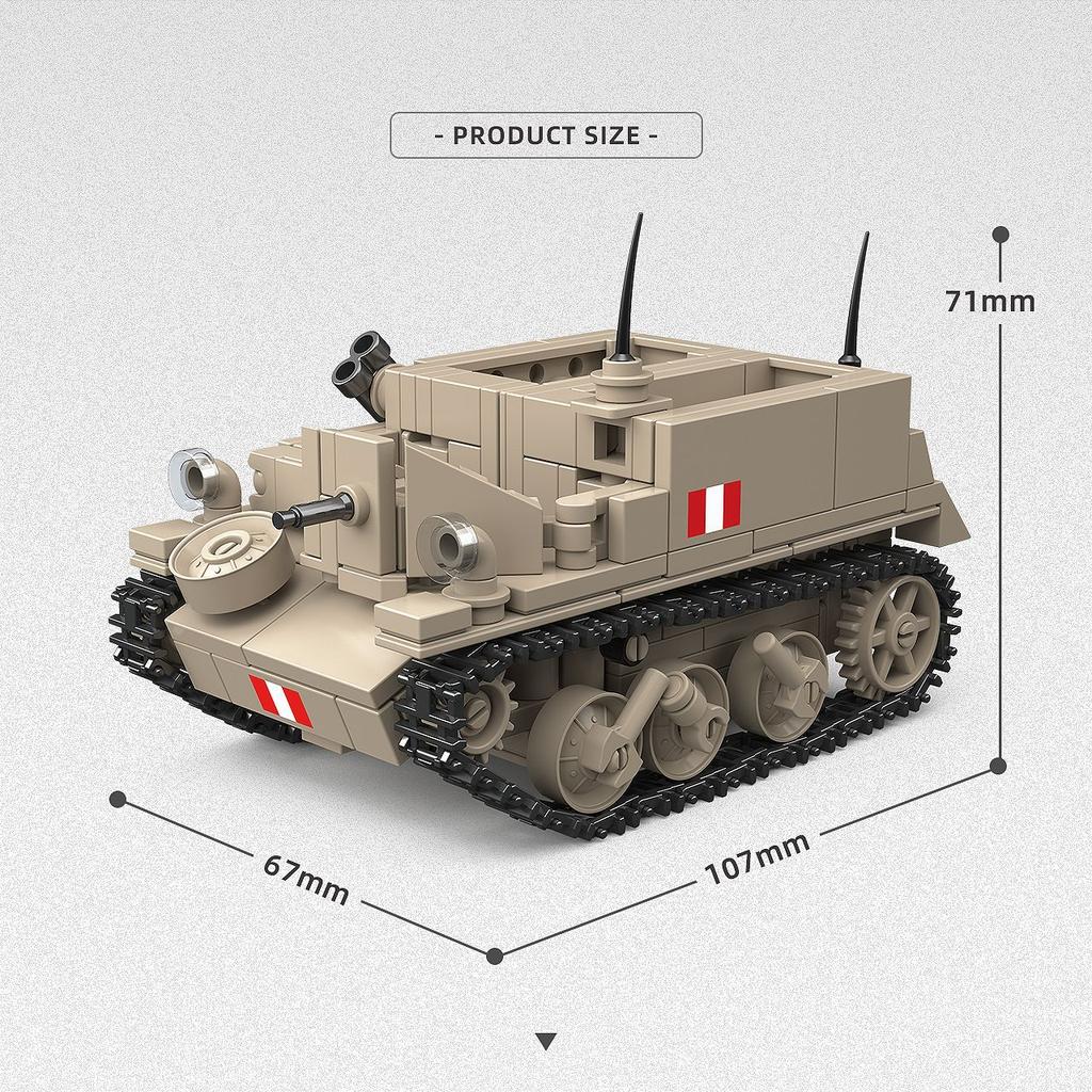 Britischer Bren Maschinengewehrträger/Bofors Flugabwehrgeschütz/Morris Artilleriezugmaschine Bausteinspielzeug, ideales Geburtstagsgeschenk