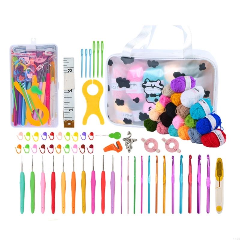 KX4B Crochet Kits for Beginner Crochet Knit Tool Knitting Accessories Crochet Hook Set Crochet Starter Kits Crochet Hook Sets China Mainland