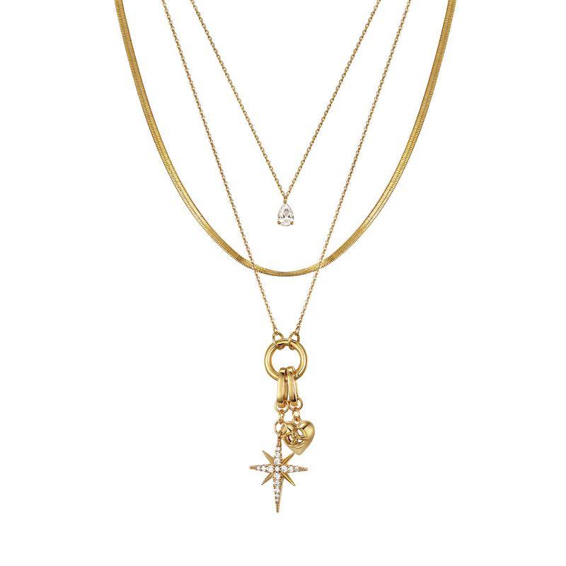 Boonee ALUs Twin Eight Awn Star Long Necklace Gold in Stock
