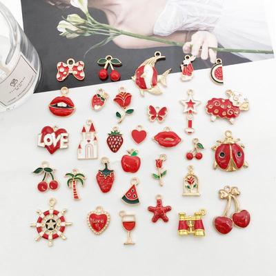 Red Drip Oil Ribbonfish Jewelry Pendant Necklace Bracelet DIY Accessory