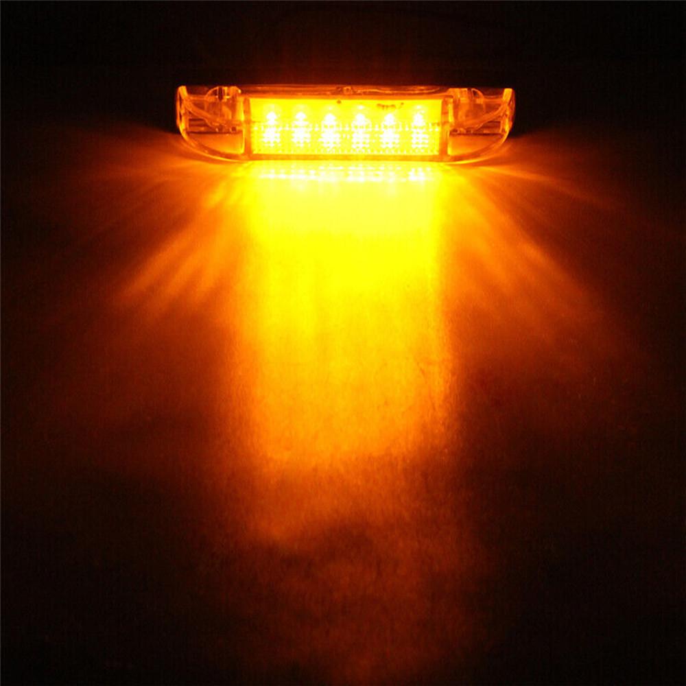 2PCS 6 Led Marker Clearance Light Strip Bar Car Interior Exterior Decoration Light Truck Side Marker Light Turn Signal Indicator Bulbs 7