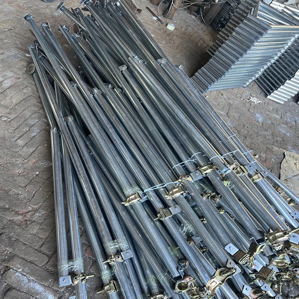 Diagonal Support Pole: Large Tripod Safety Leg for Mobile Scaffolding Stability.