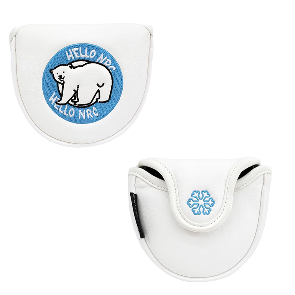 Putter Cover Head Cover Compatible with Odyssey 2 Balls For Mallets Magnetic Type Compatible with Scotty Cameron Odyssey For Pin Type Polar Bear (for