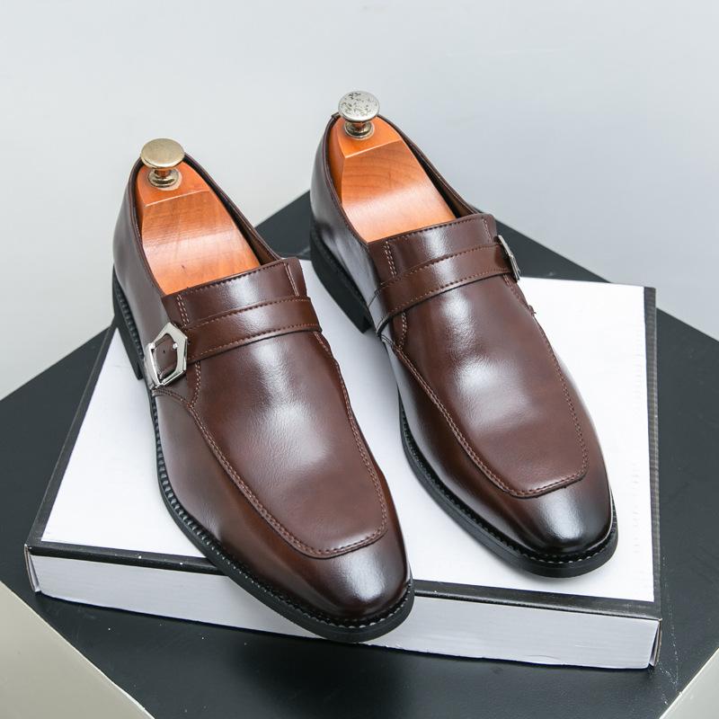 

Business Casual Leather Shoes Black Men s Socks Paul Belt Belt 47 темно-коричневого кольору