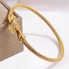 Gold Color Stainless Steel Heart Pendant Charm Bangle Bracelets For Men Women Jewelry Gift