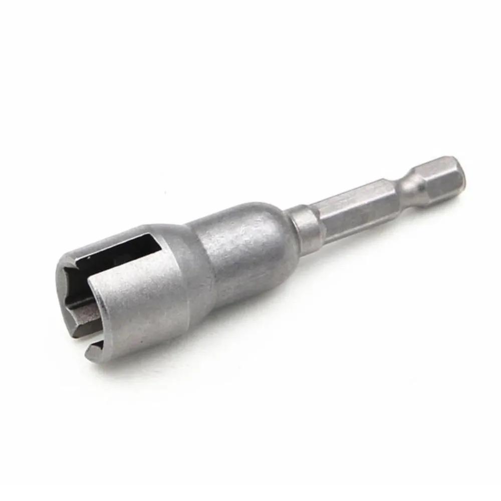 

65mm Size Hole Socket Wrench Natural Color Black Finish Wing Nut Socket Tool Chrome Vanadium 1/4 Hex Shank серебряный